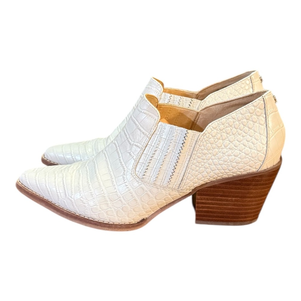 Sam Edelman Walton Croc-Embossed Leather Booties Women’s Size 7.5 - Picture 3 of 8